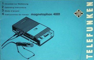 Telefunken Magnetophon 4001G Bedienungsanleitung