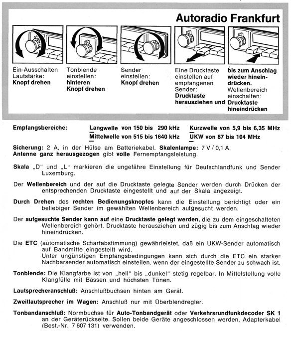 BedienungsanleitungBlaupunkt Frankfurt