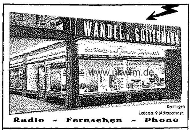 Wandel&Goltermann Zeitungswerbung aus dem Jahr 1956