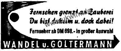 Wande&Goltermann Zeitungswerbung aus dem Jahr 1956
